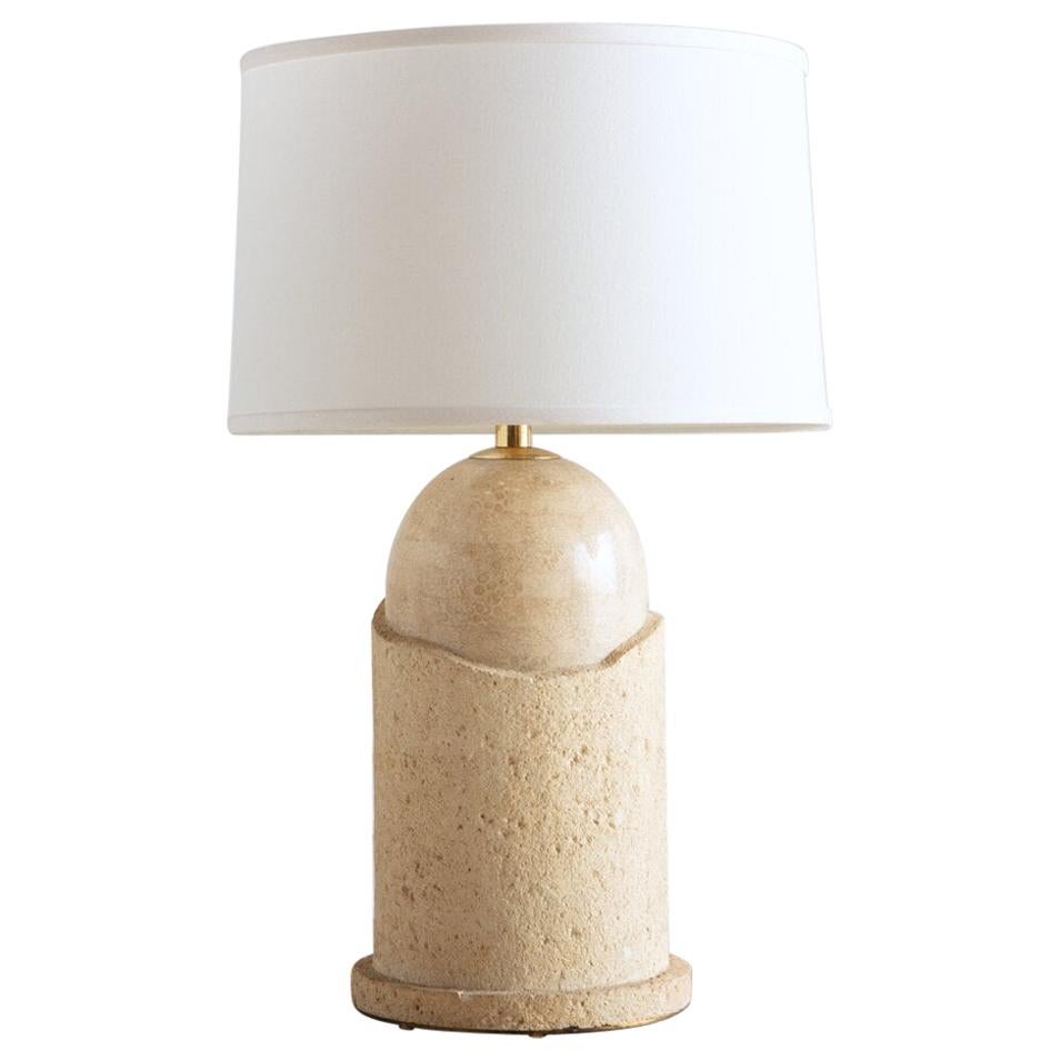 French Travertine Table Lamp I For Sale at 1stDibs