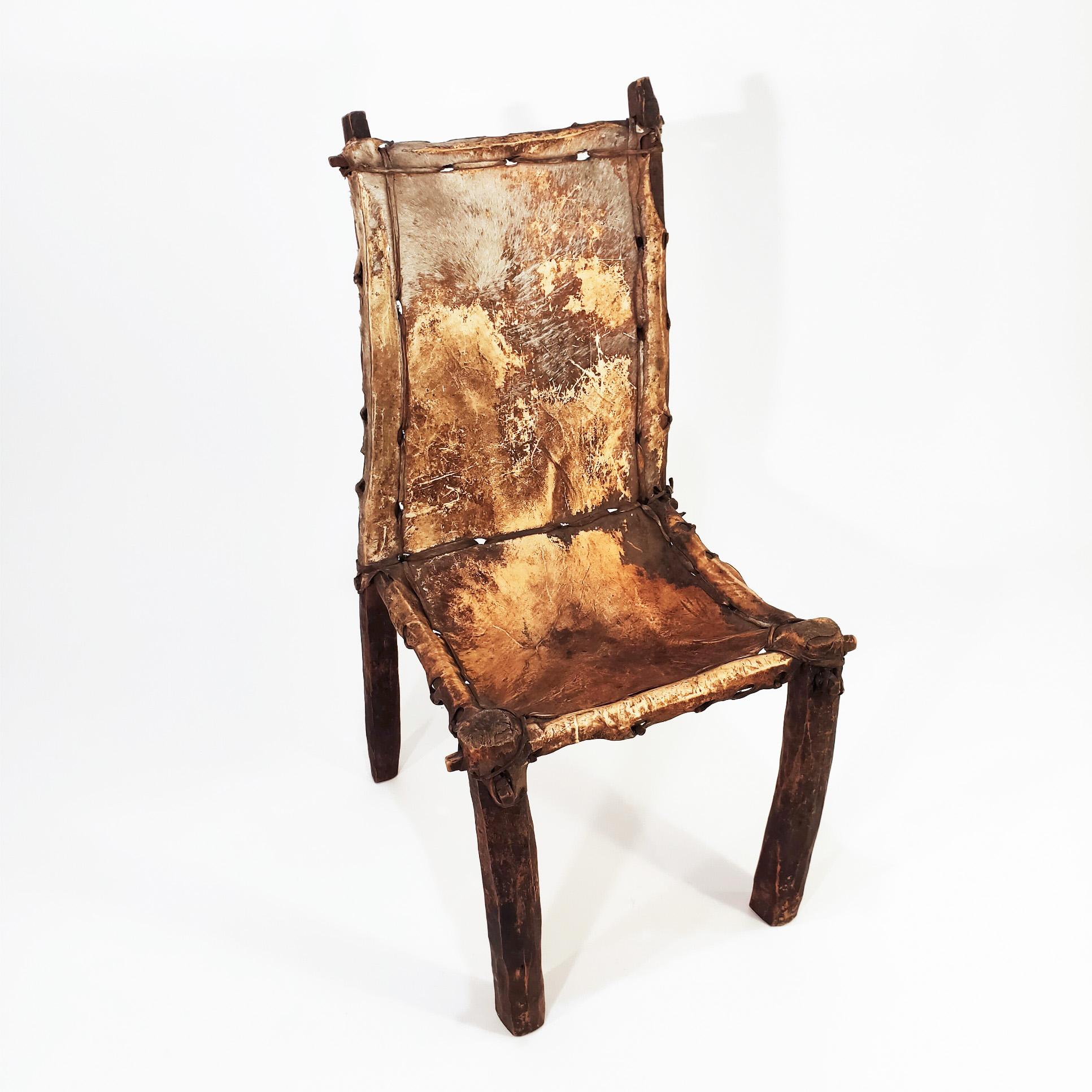 Tribal Sculptural tribal chair from Ethiopia in the early 20th century, circa 1900 For Sale