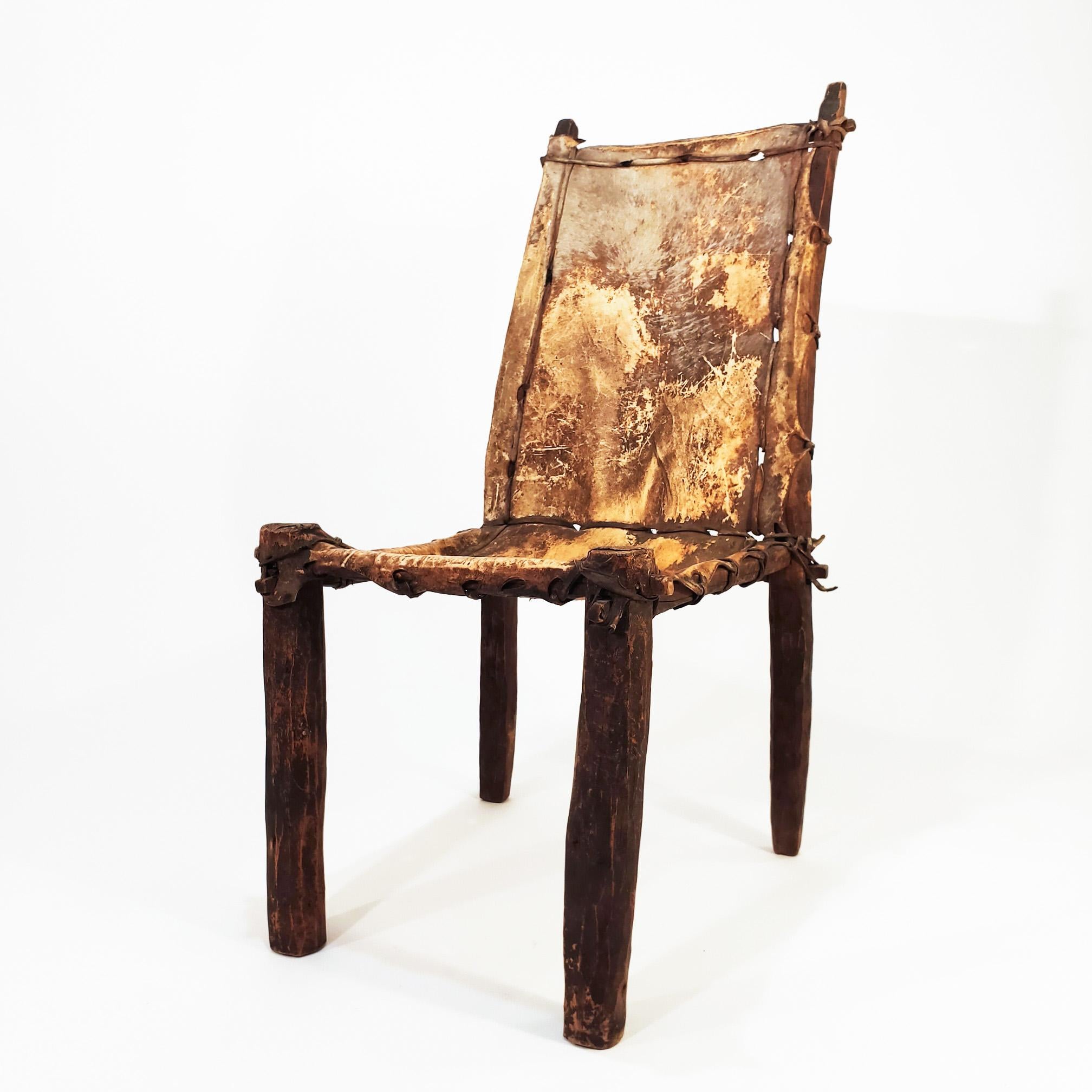 Ethiopian Sculptural tribal chair from Ethiopia in the early 20th century, circa 1900 For Sale