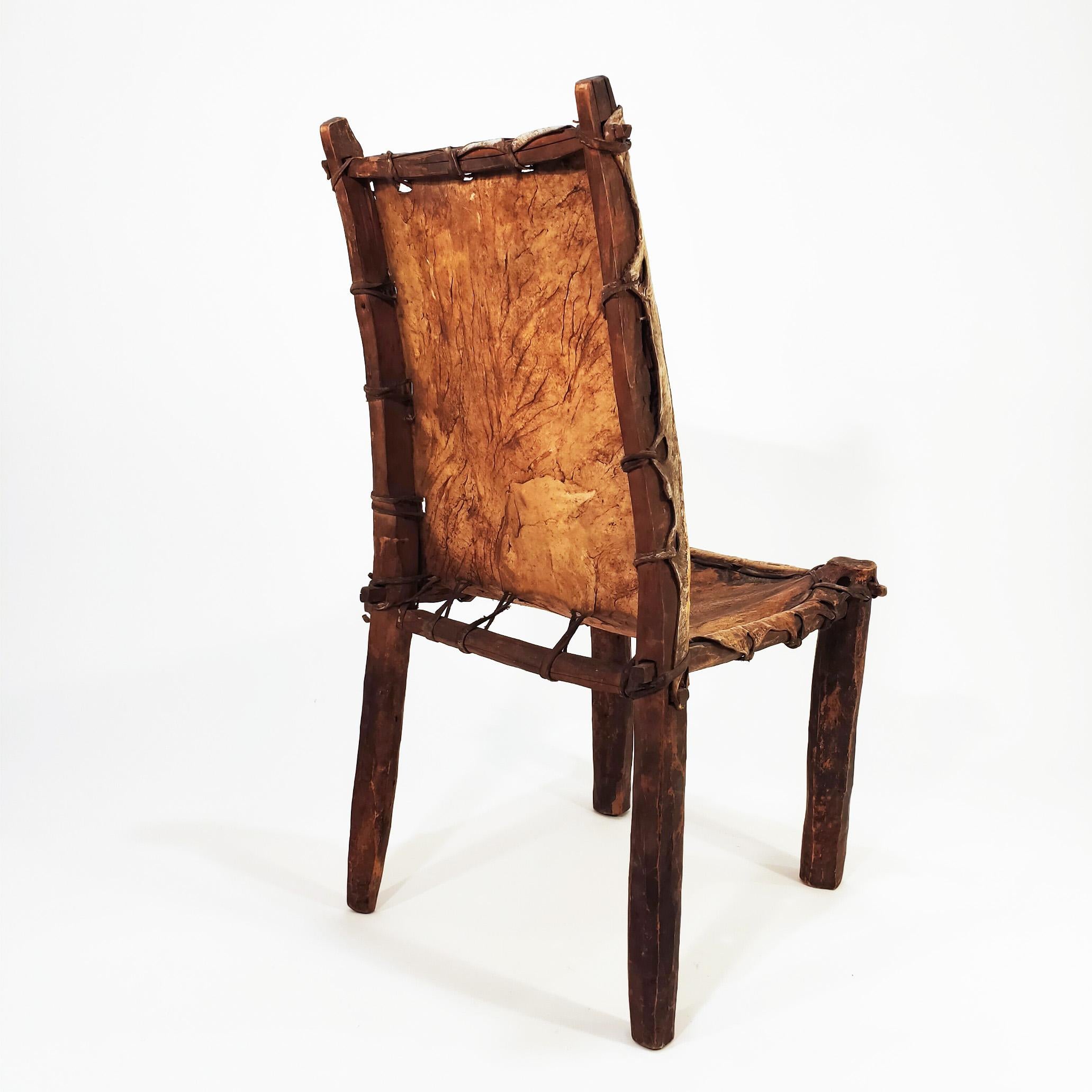 20th Century Sculptural tribal chair from Ethiopia in the early 20th century, circa 1900 For Sale