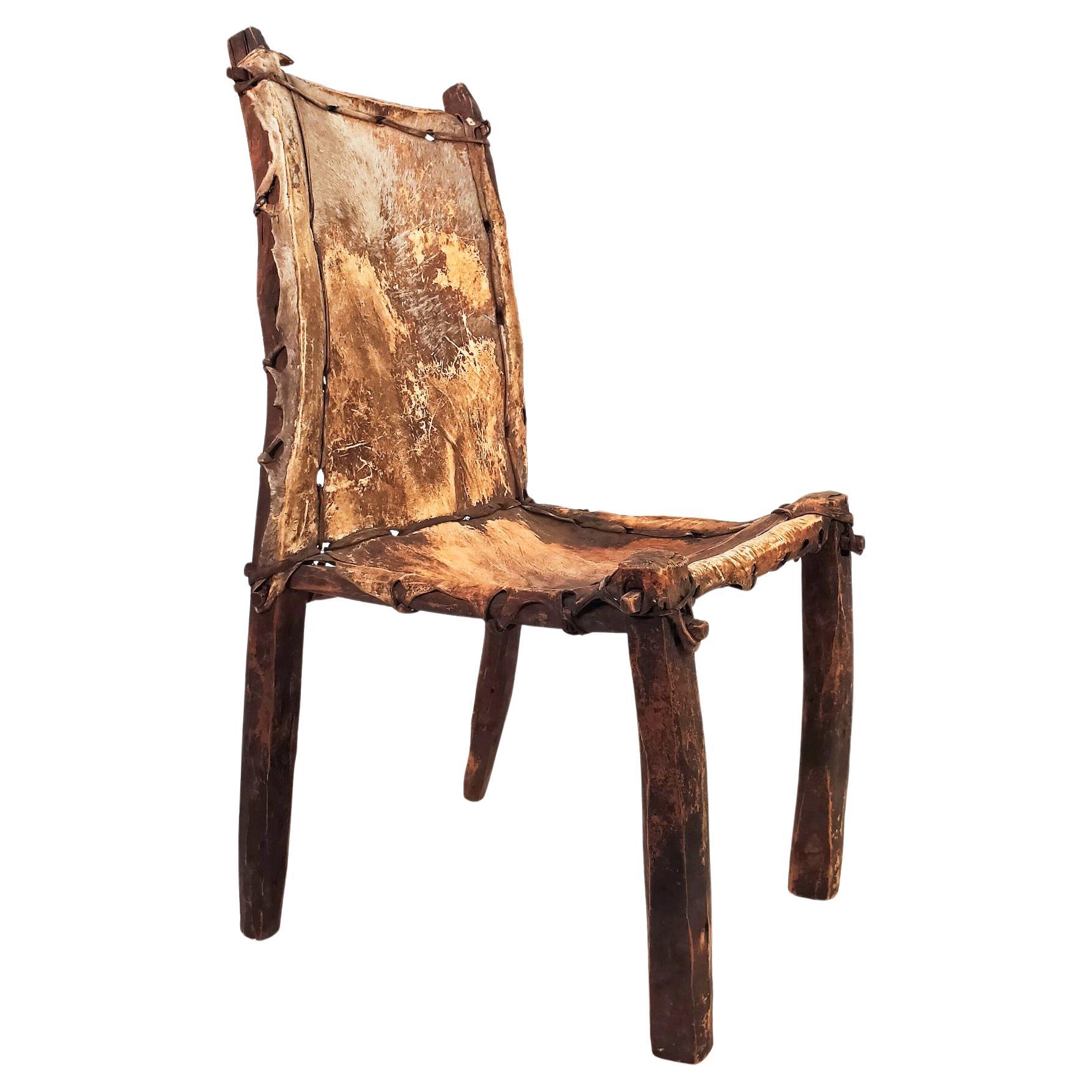 Sculptural tribal chair from Ethiopia in the early 20th century, circa 1900 For Sale