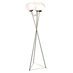 Sculptural Tripod Floor Lamp with Three Glass Globes, Germany 1970s