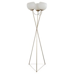 Lampada da terra scultorea a treppiede con tre globi di vetro, Germania, anni '70