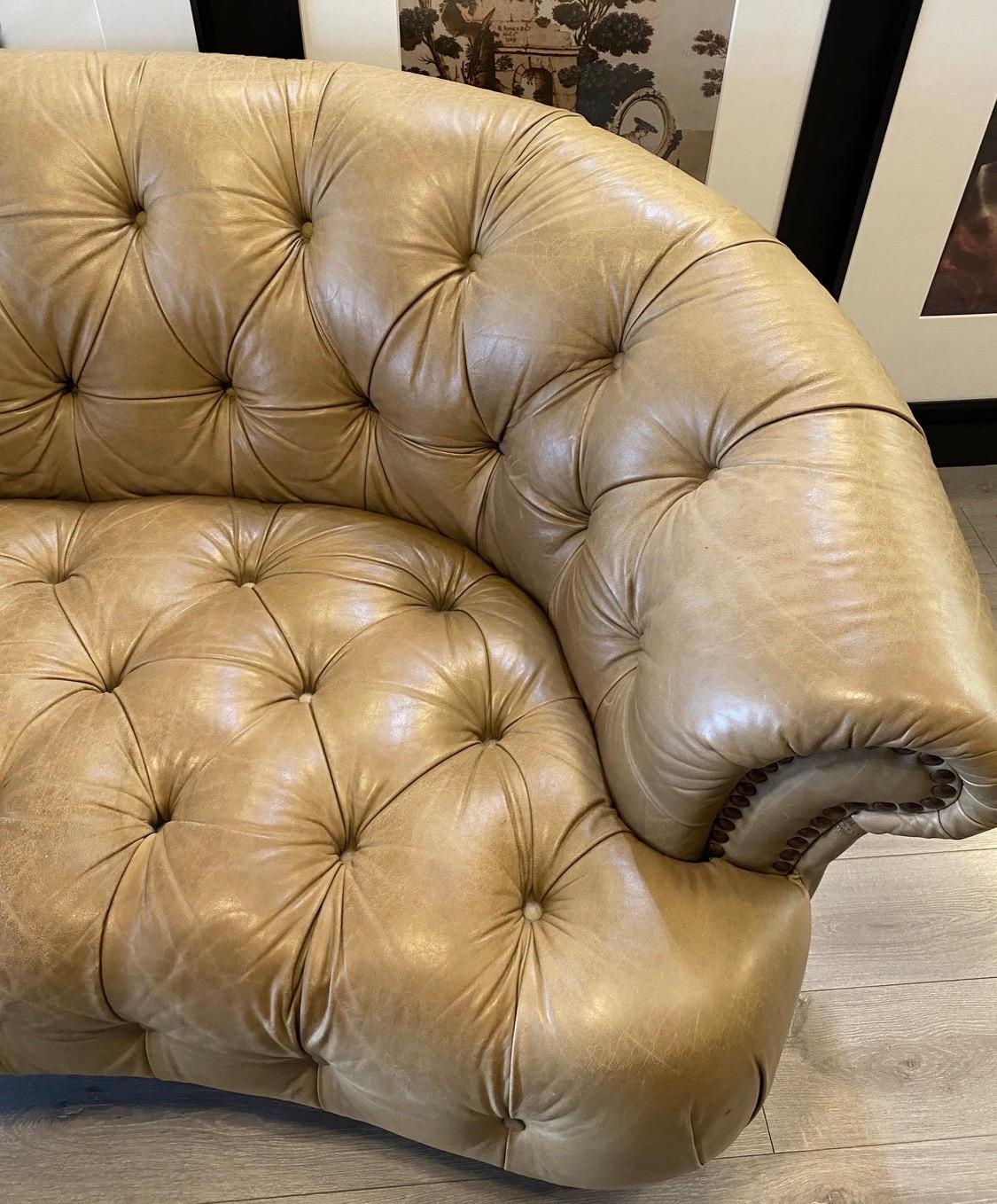 chesterfield curved sofa
