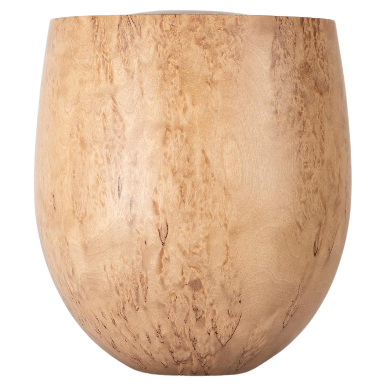 Vase sculptural tourné en bouleau de Masur des années 1990 par le maître artisan Ray Key
