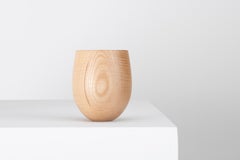 Skulpturale Vase mit gedrechselten String-Vasen von Master Craftsman Ray Key aus geriffelter Esche, 1990er Jahre