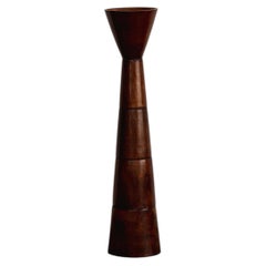 Sculptural Turned Wood Floor Lamp, France, 1960