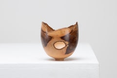 Ciotola scultorea in legno tornito del maestro artigiano Bert Marsh anni '90