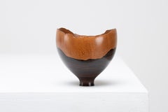 Bol sculptural en bois tourné du maître artisan Bert Marsh, années 1990