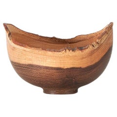Sculptural Turned Wooden Bowl by Master Craftsman Bert Marsh 1990s