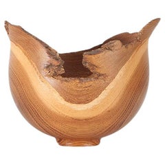 Sculptural Turned Wooden Bowl by Master Craftsman Bert Marsh 1990s