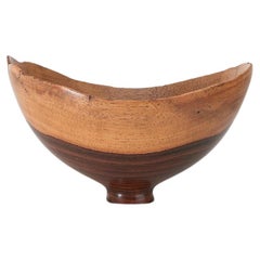 Sculptural Turned Wooden Bowl by Master Craftsman Bert Marsh 1990s