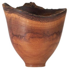 Sculptural Turned Wooden Bowl by Master Craftsman Bert Marsh 1990s