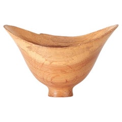 Sculptural Turned Wooden Bowl by Master Craftsman Bert Marsh 1990s