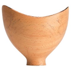 Sculptural Turned Wooden Bowl by Master Craftsman Bert Marsh 1990s