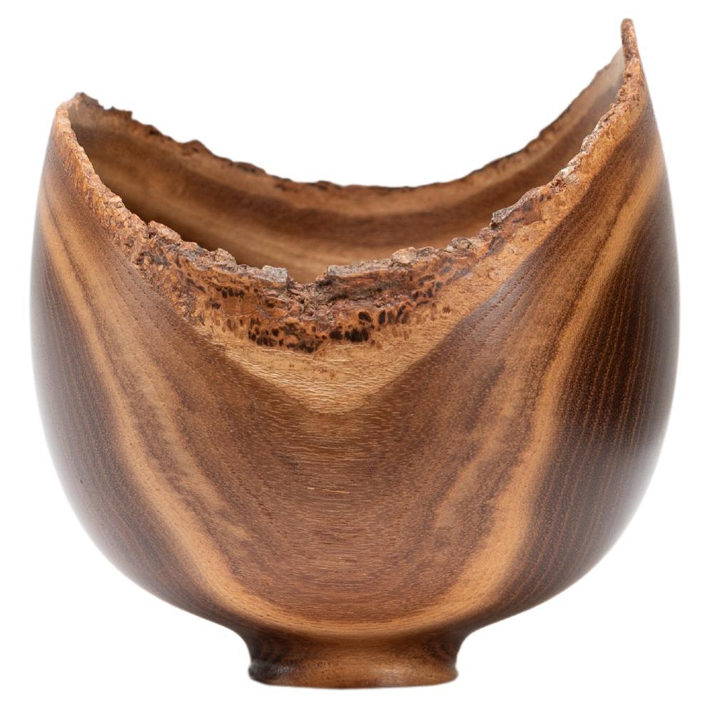 Sculptural Turned Wooden Bowl by Master Craftsman Bert Marsh 1990s