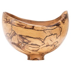 Sculptural Turned Wooden Bowl by Master Craftsman Bert Marsh 1990s