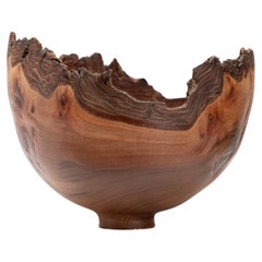Sculptural Turned Wooden Bowl by Master Craftsman Bert Marsh 1990s
