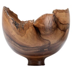 Sculptural Turned Wooden Bowl by Master Craftsman Bert Marsh 1990s