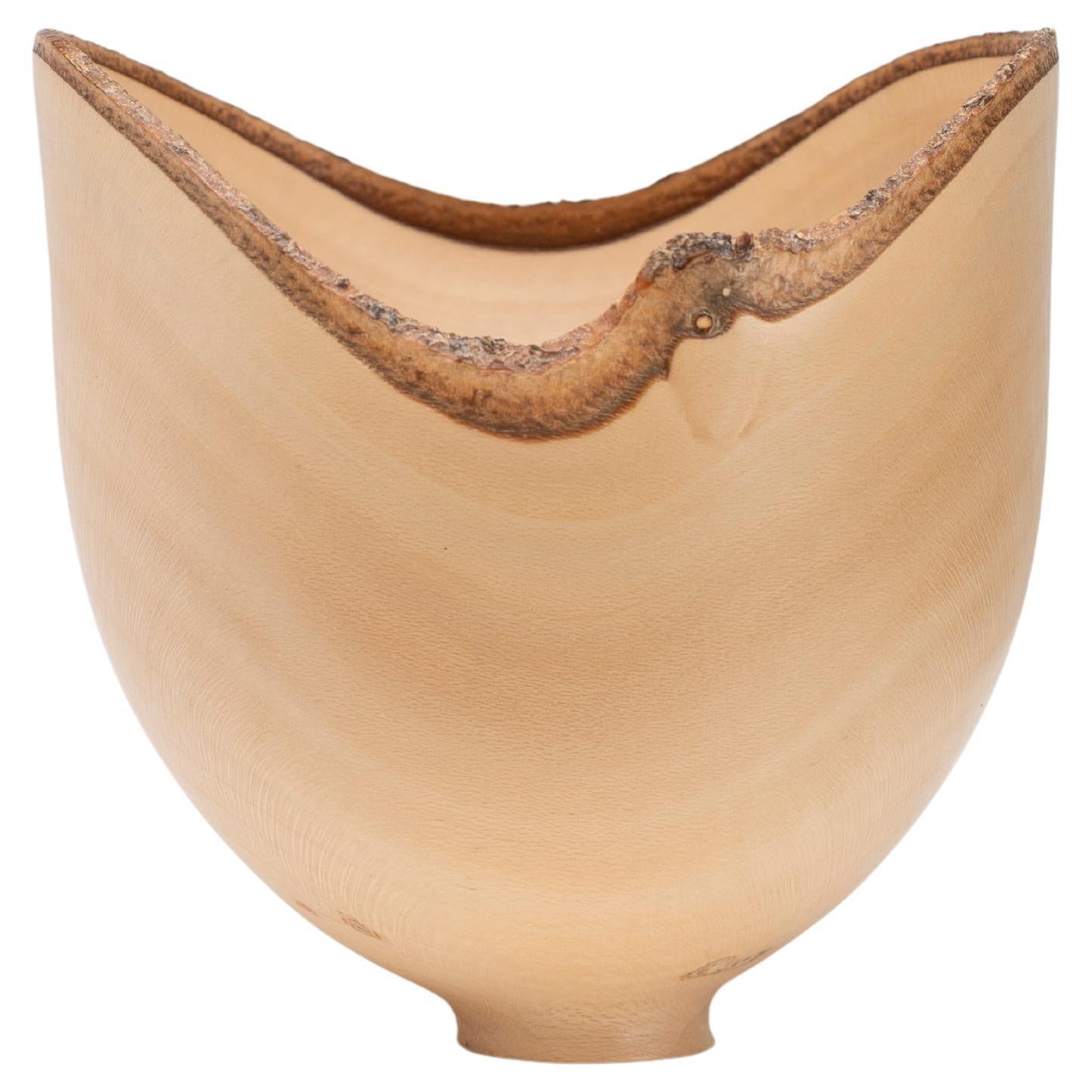 Sculptural Turned Wooden Bowl by Master Craftsman Bert Marsh 1990s For Sale