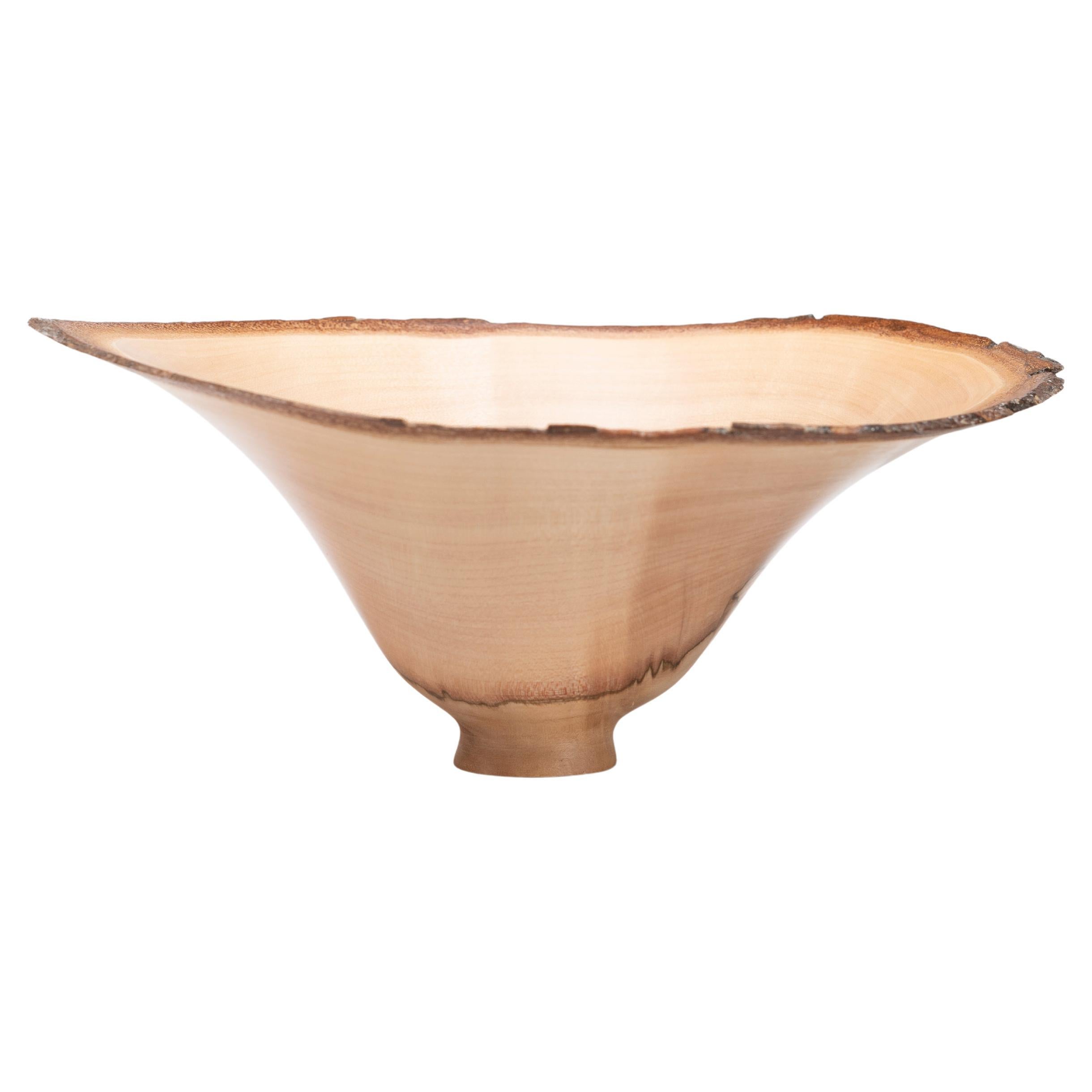 Sculptural Turned Wooden Bowl by Master Craftsman Bert Marsh 1990s For Sale