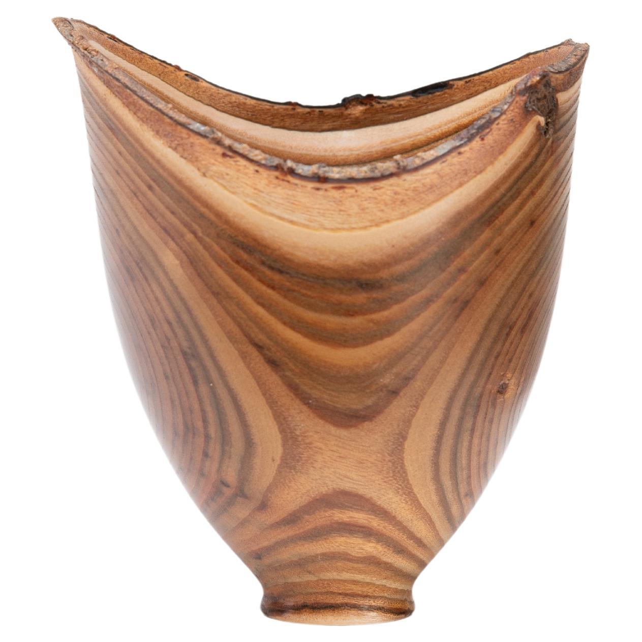 Sculptural Turned Wooden Bowl by Master Craftsman Bert Marsh 1990s For Sale
