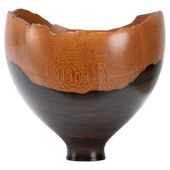 Sculptural Turned Wooden Bowl by Master Craftsman Bert Marsh 1990s