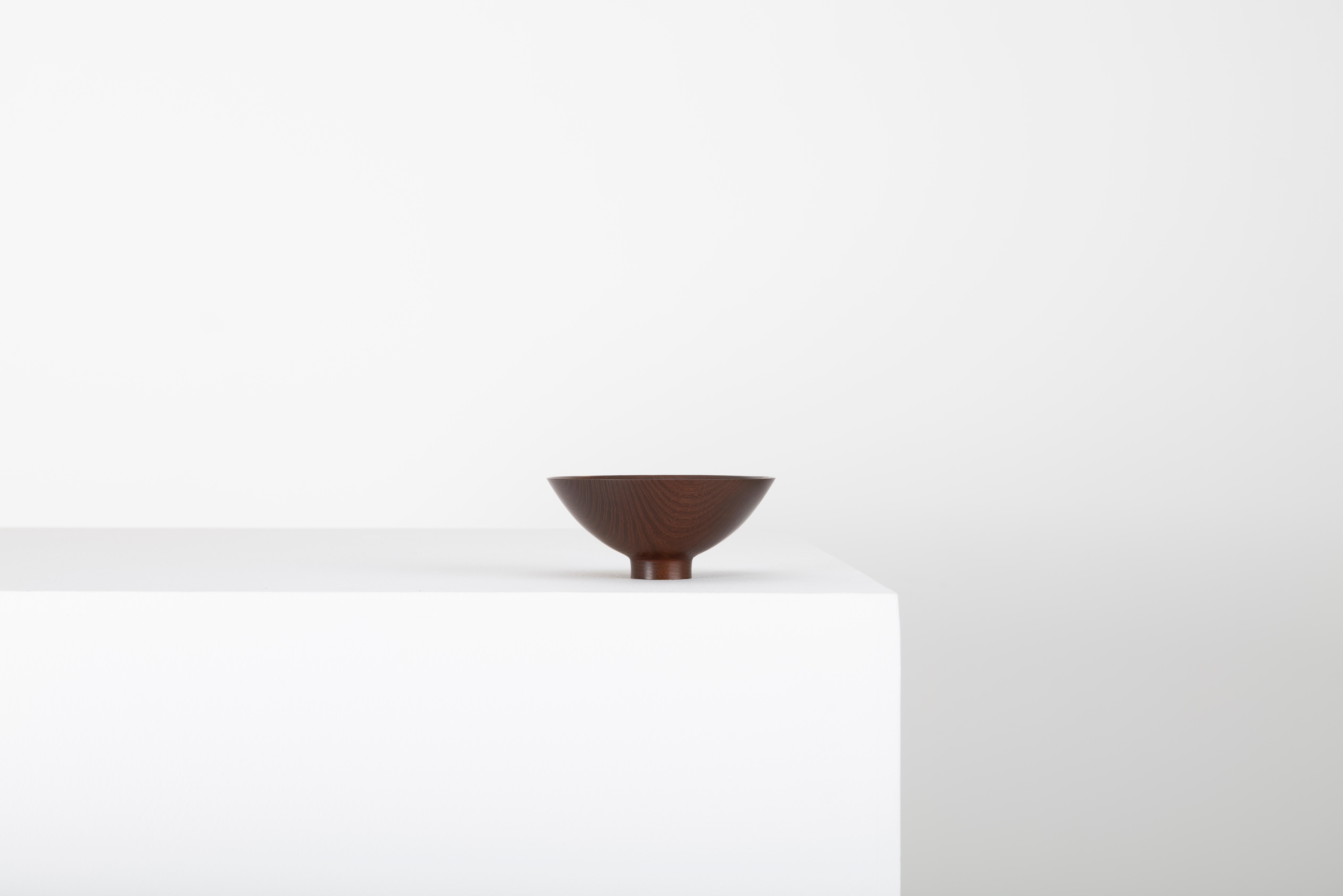 Minimalist Sculptural Turned Wooden Bowl by Master Craftsman Ray Key 1990s