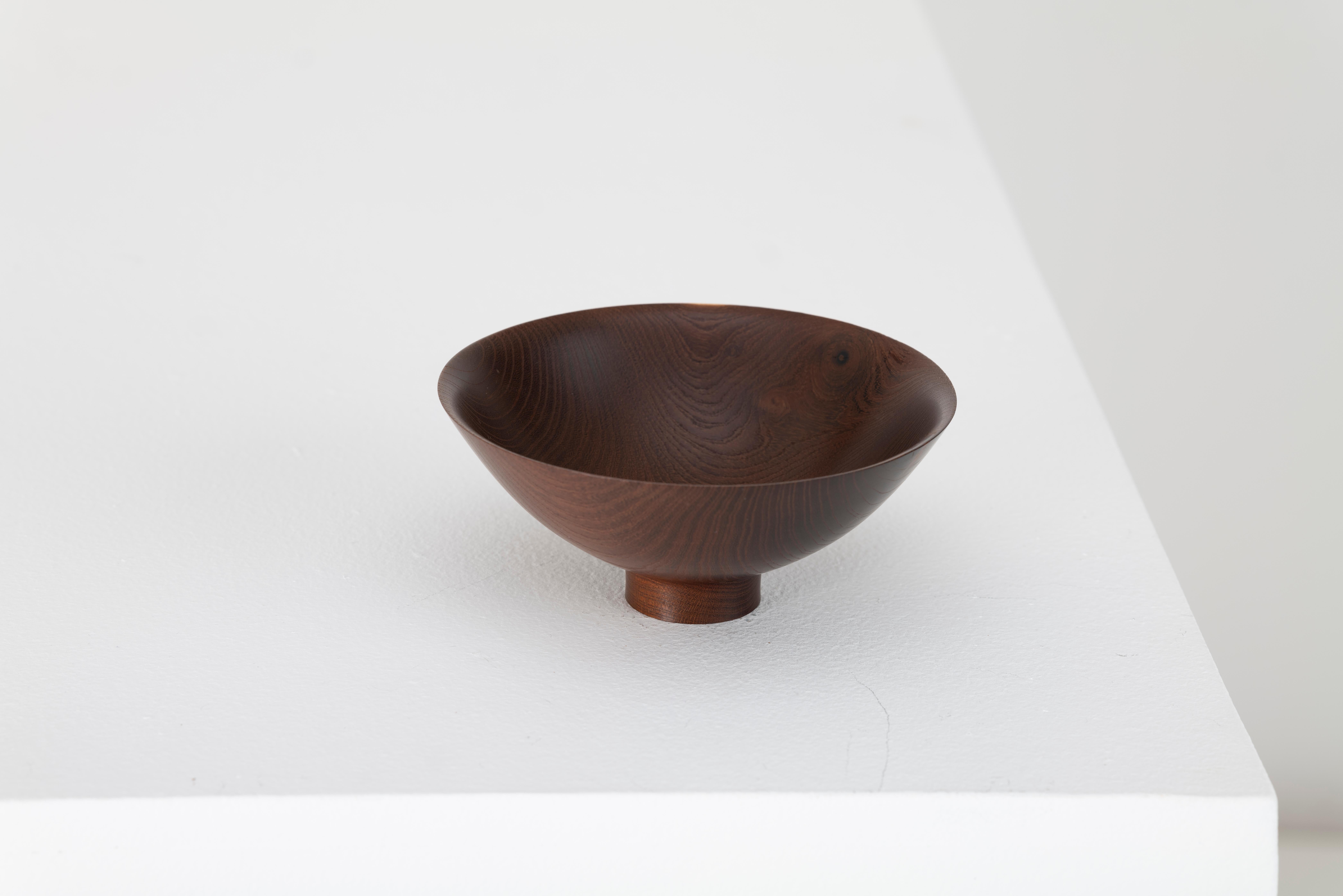 Hardwood Sculptural Turned Wooden Bowl by Master Craftsman Ray Key 1990s