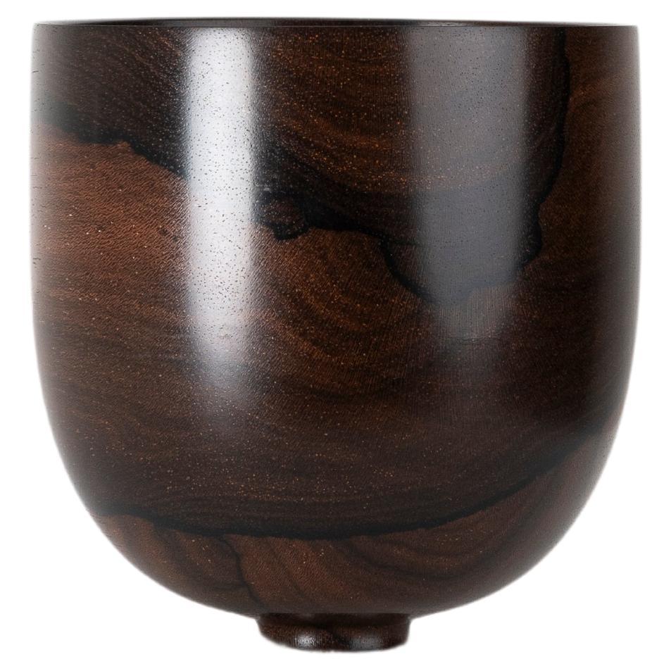 Bol/vase sculptural en bois tourné du maître artisan Bert Marsh, années 1990