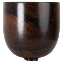 Ciotola/vaso scultoreo in legno tornito del maestro artigiano Bert Marsh anni '90