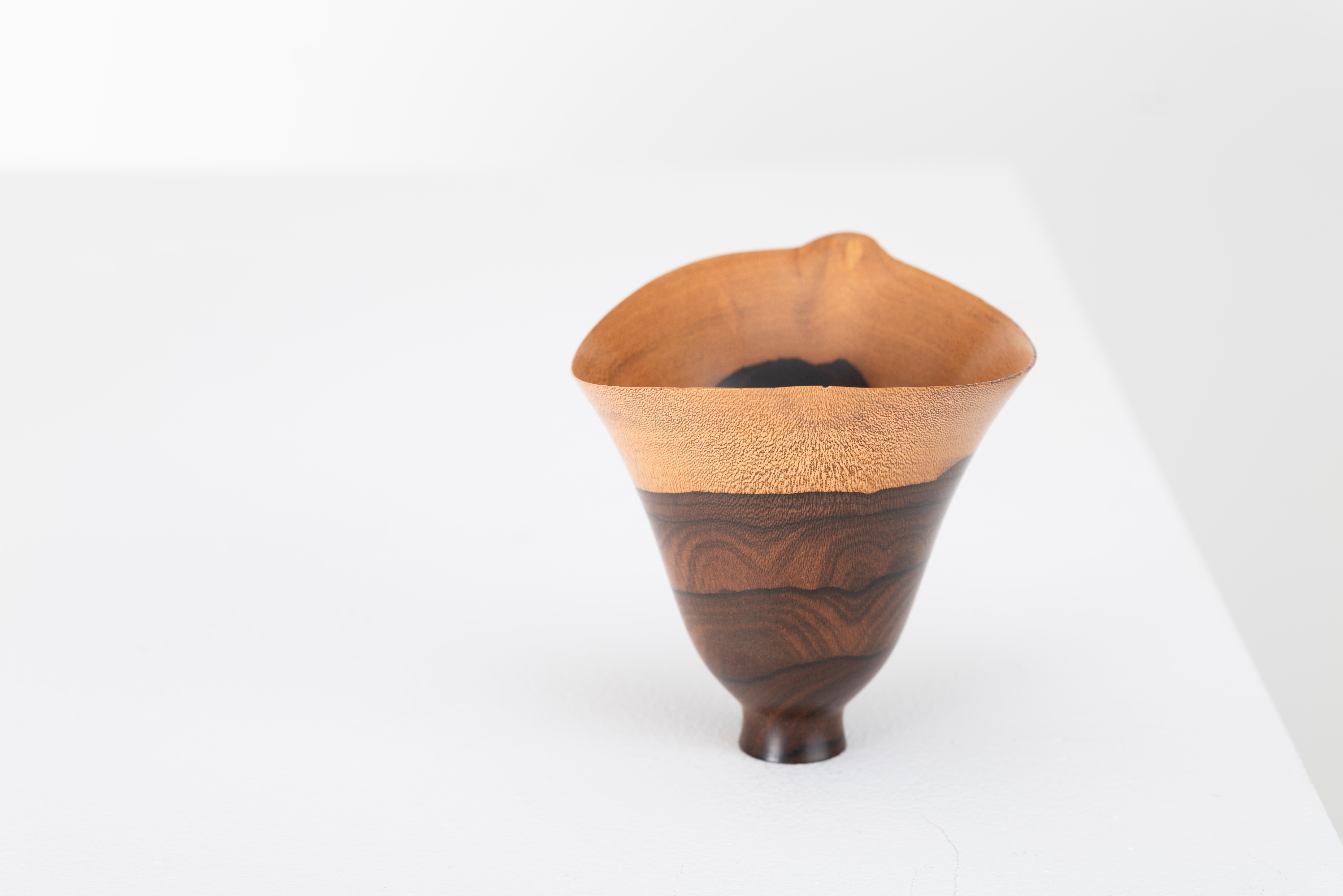 XX secolo Vaso scultoreo in legno tornito del maestro artigiano Bert Marsh anni '90 in vendita