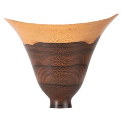 Vaso scultoreo in legno tornito del maestro artigiano Bert Marsh anni '90