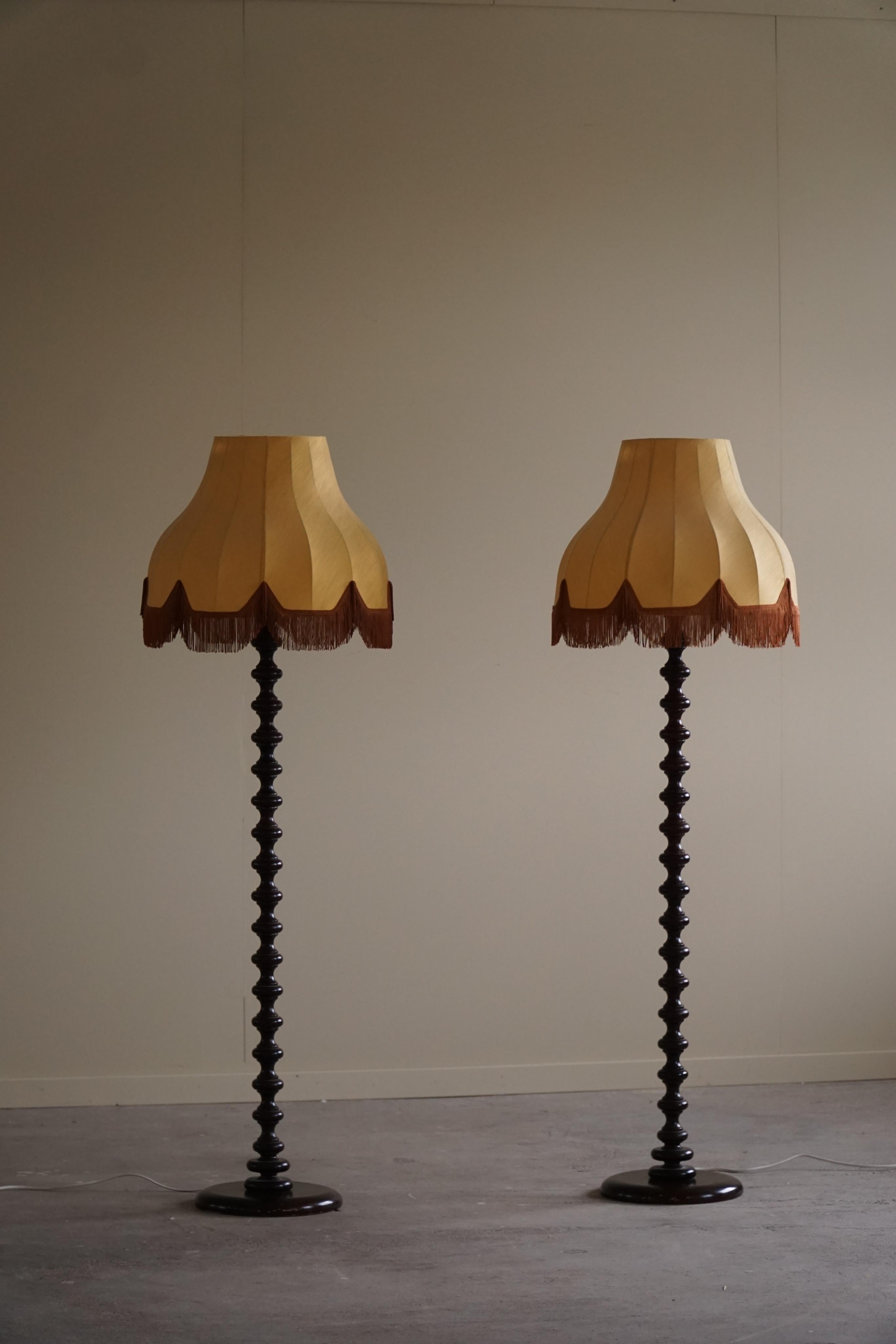 Sculptural Twisted Baroque Style Floor Lamp, Danish Midcentury, 1950s 6