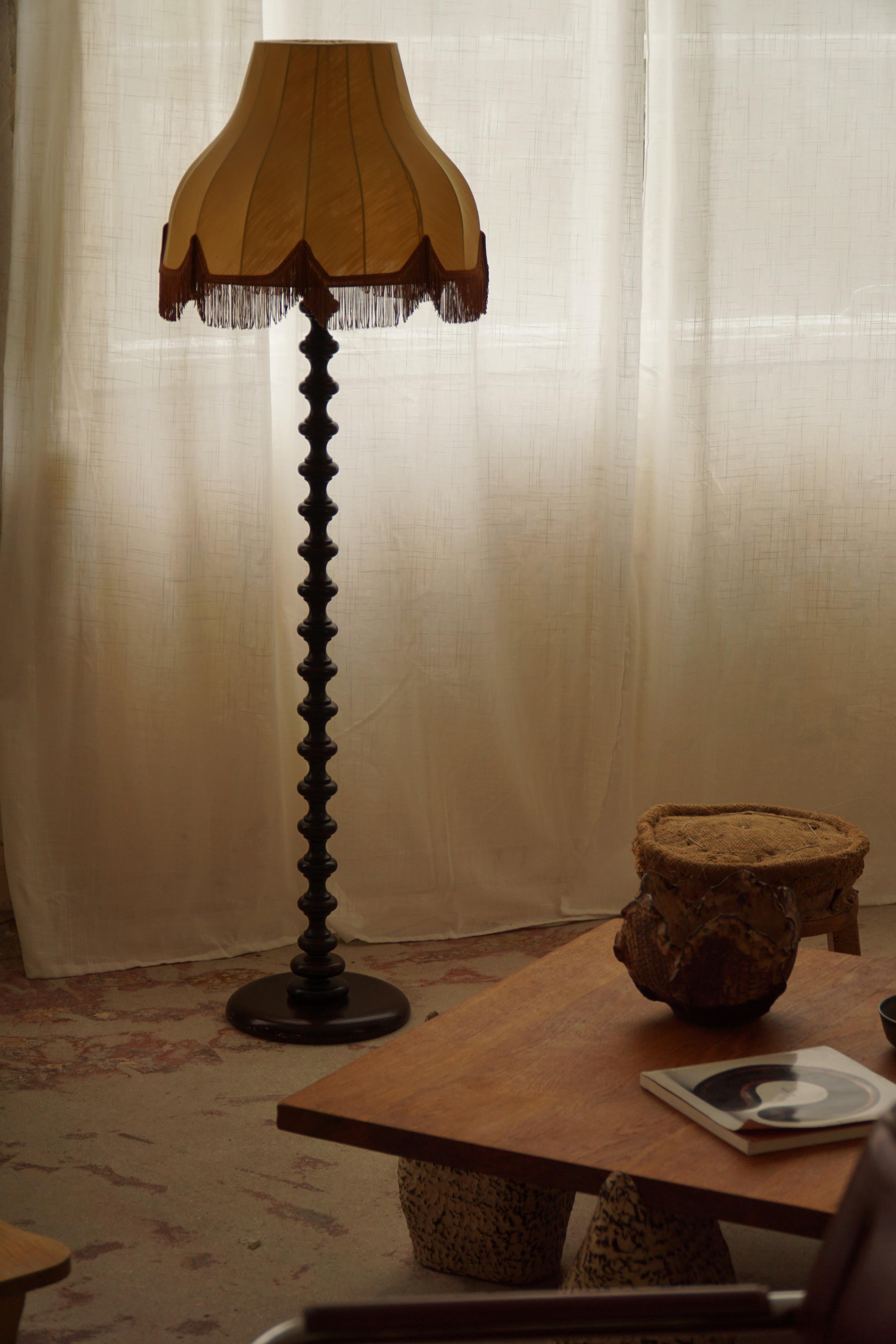Sculptural Twisted Baroque Style Floor Lamp, Danish Midcentury, 1950s In Good Condition In Odense, DK