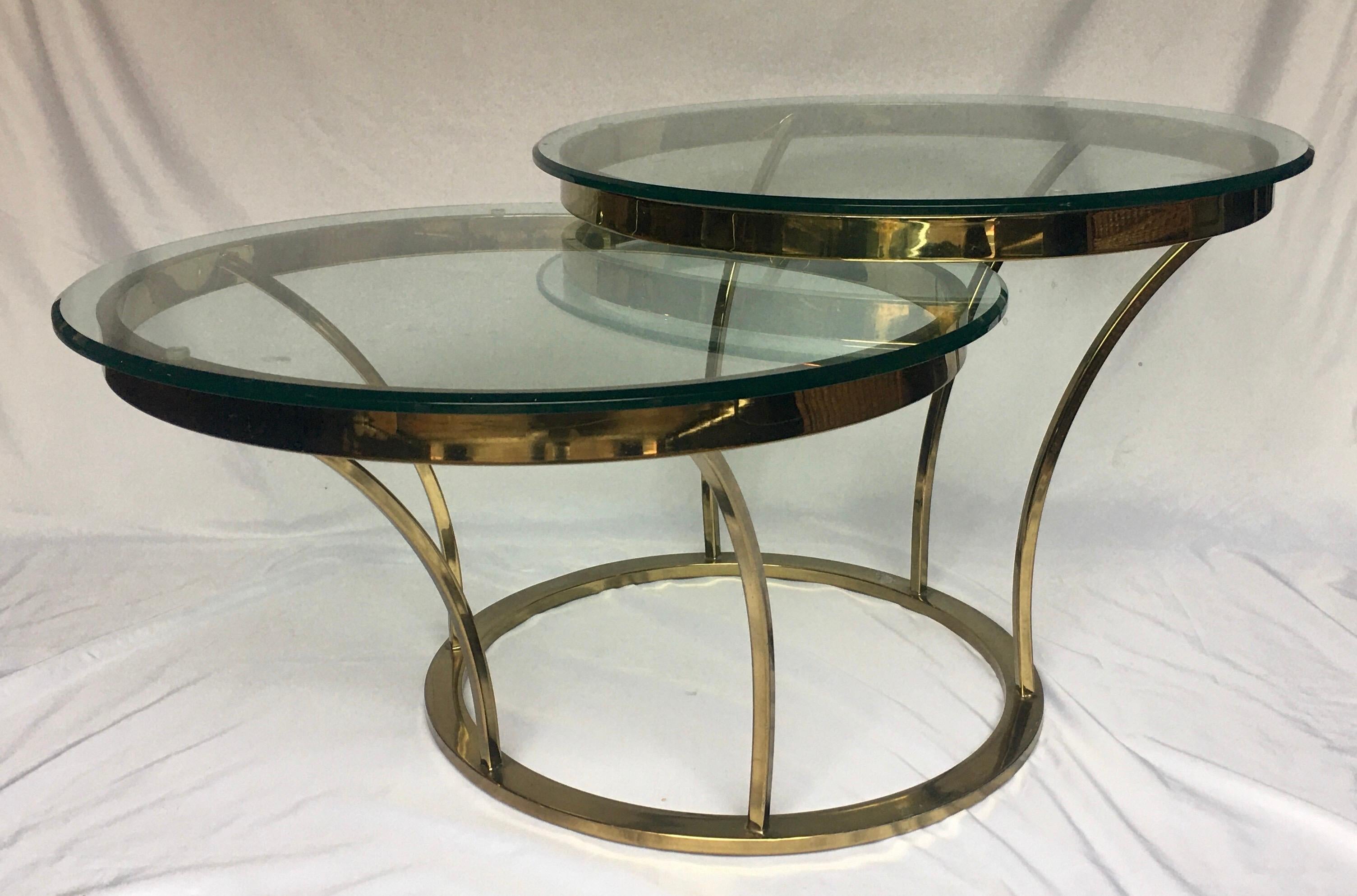 asymmetrical glass coffee table