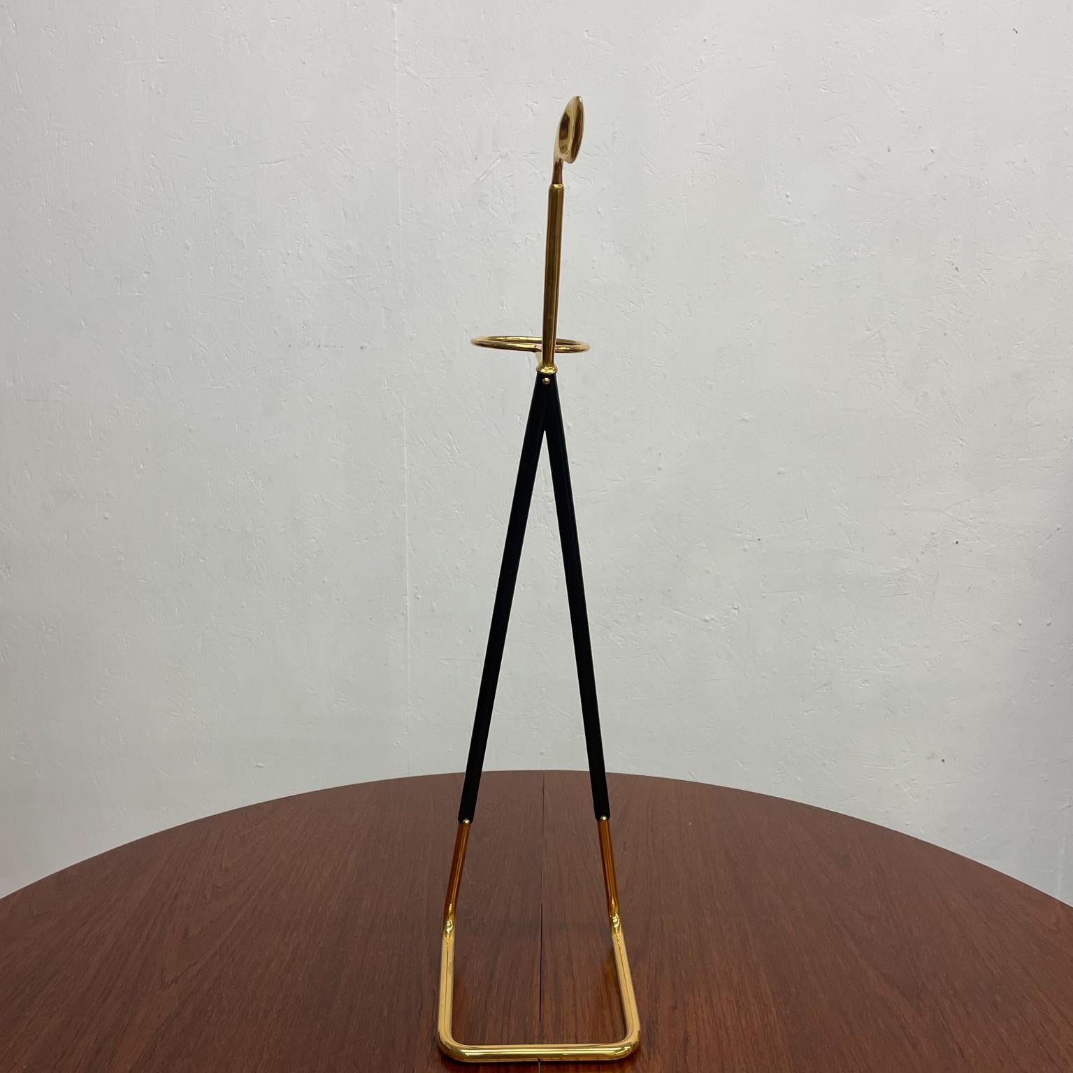 Metal Sculptural Umbrella Stand Polished Brass Italy 1950s Modernist Style Ico Parisi