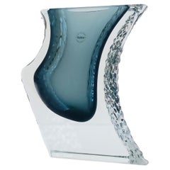 Midcentury Murano Glass Textured Sides Vase by Mandruzzato, Italy, 1970s