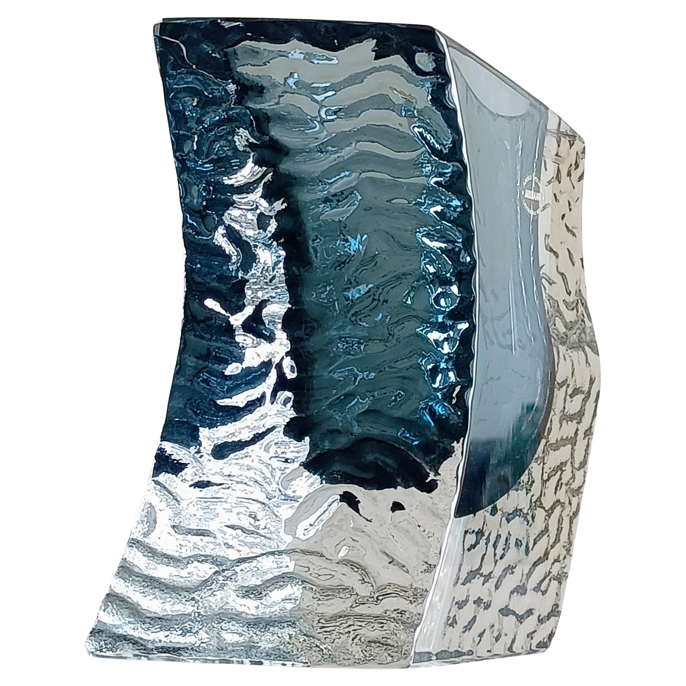 Vase aus Muranoglas mit gewellten, strukturierten Seiten von Mandruzzato, 1970er Jahre im Zustand „Hervorragend“ im Angebot in Valencia, VC