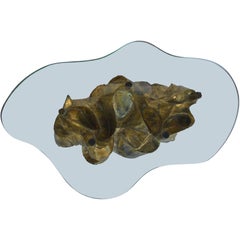 Vintage Sculptural Unique Bronze Biomorphic Midcentury Studio Coffee Table, 1960s