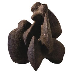 Sculptural Unique Chamotte Vase Neolithic by Voznicki