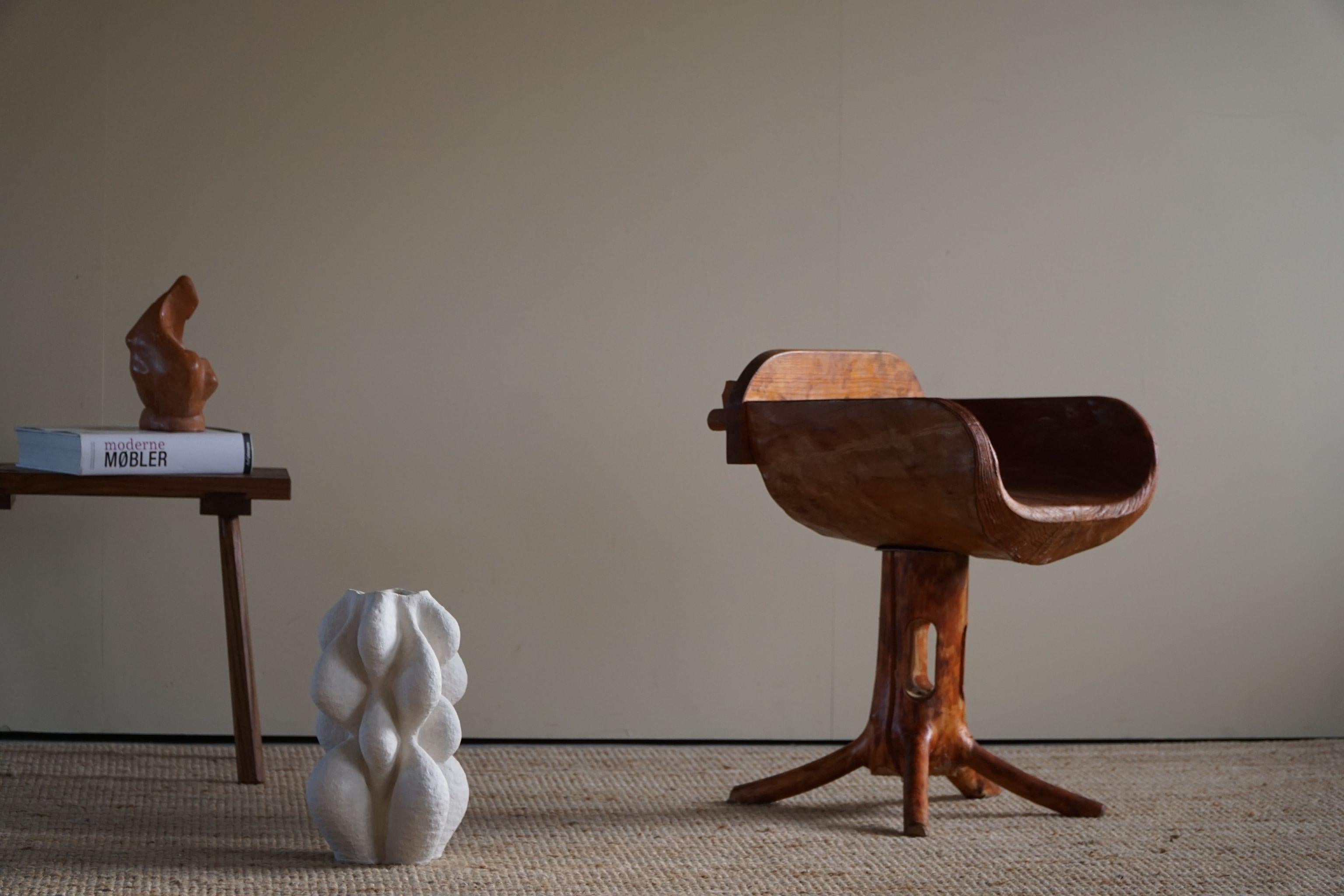 Sculptural Unique Stump Chair by Finnish Matti Martikka in Solid Pine, 1960s For Sale 4