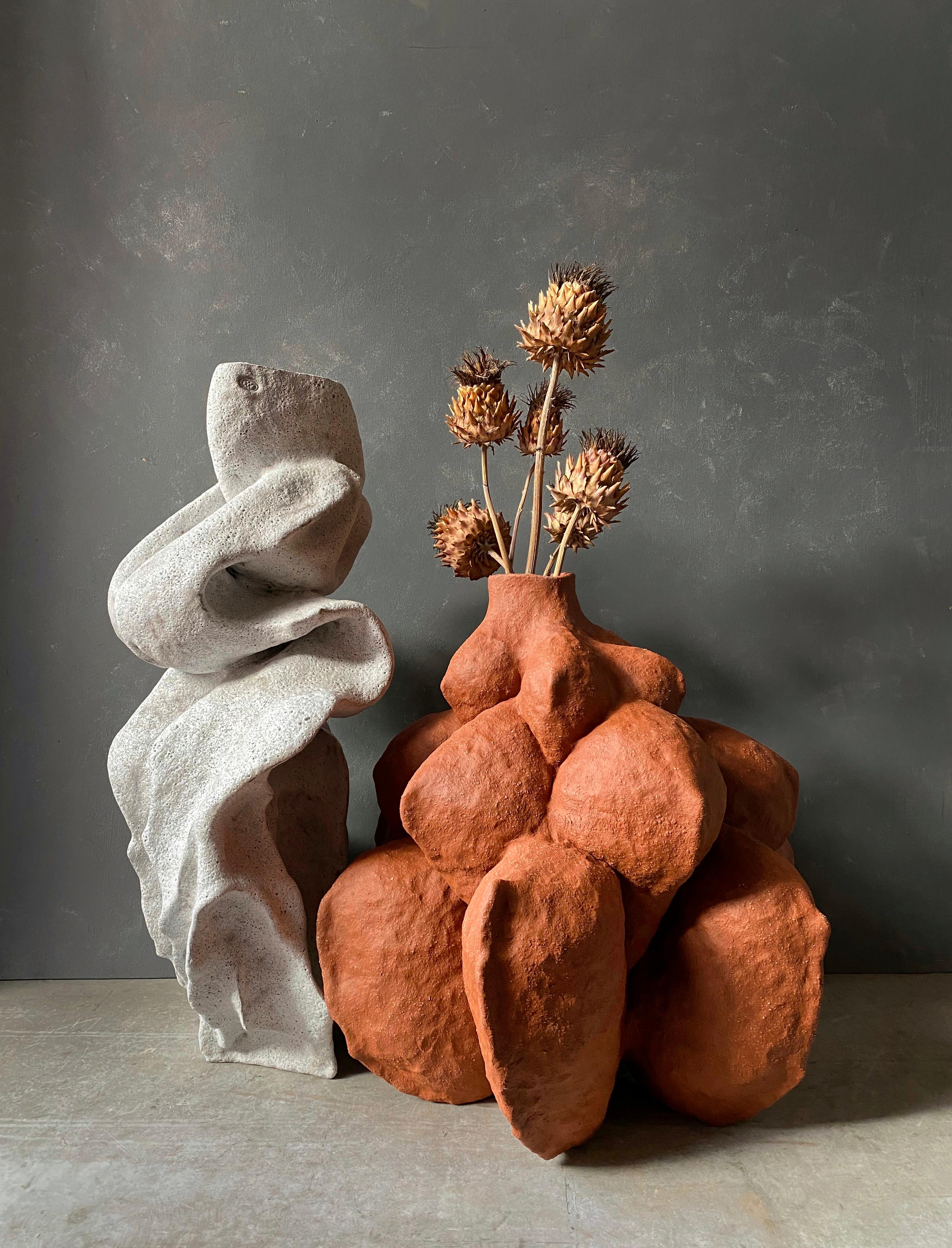 Ukrainian Sculptural Unique Terracotta Vase Mama by Voznicki  For Sale