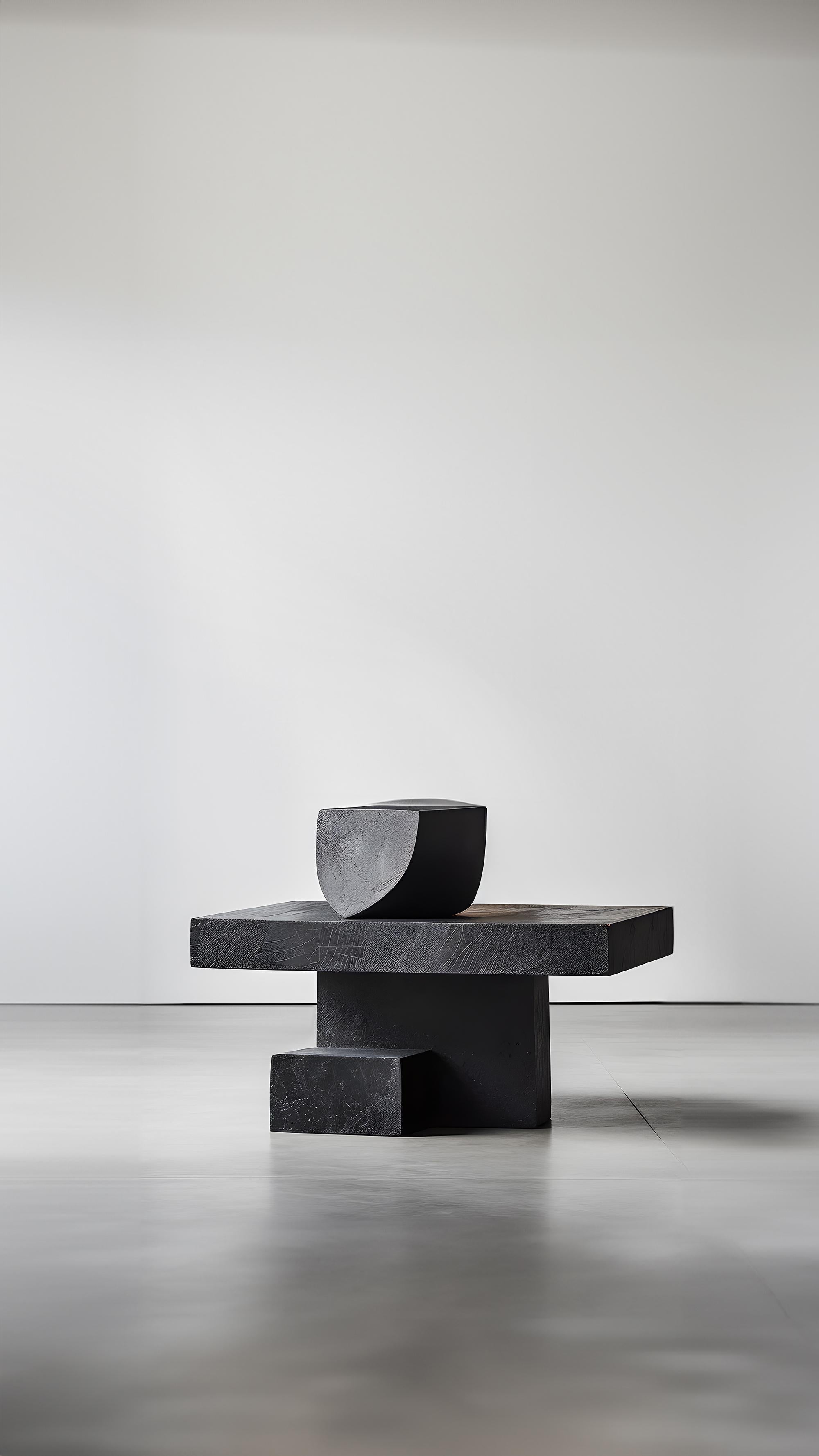 Mexican Sculptural Unseen Force #2 Joel Escalona's Solid Wood Table, Modern Art Piece For Sale