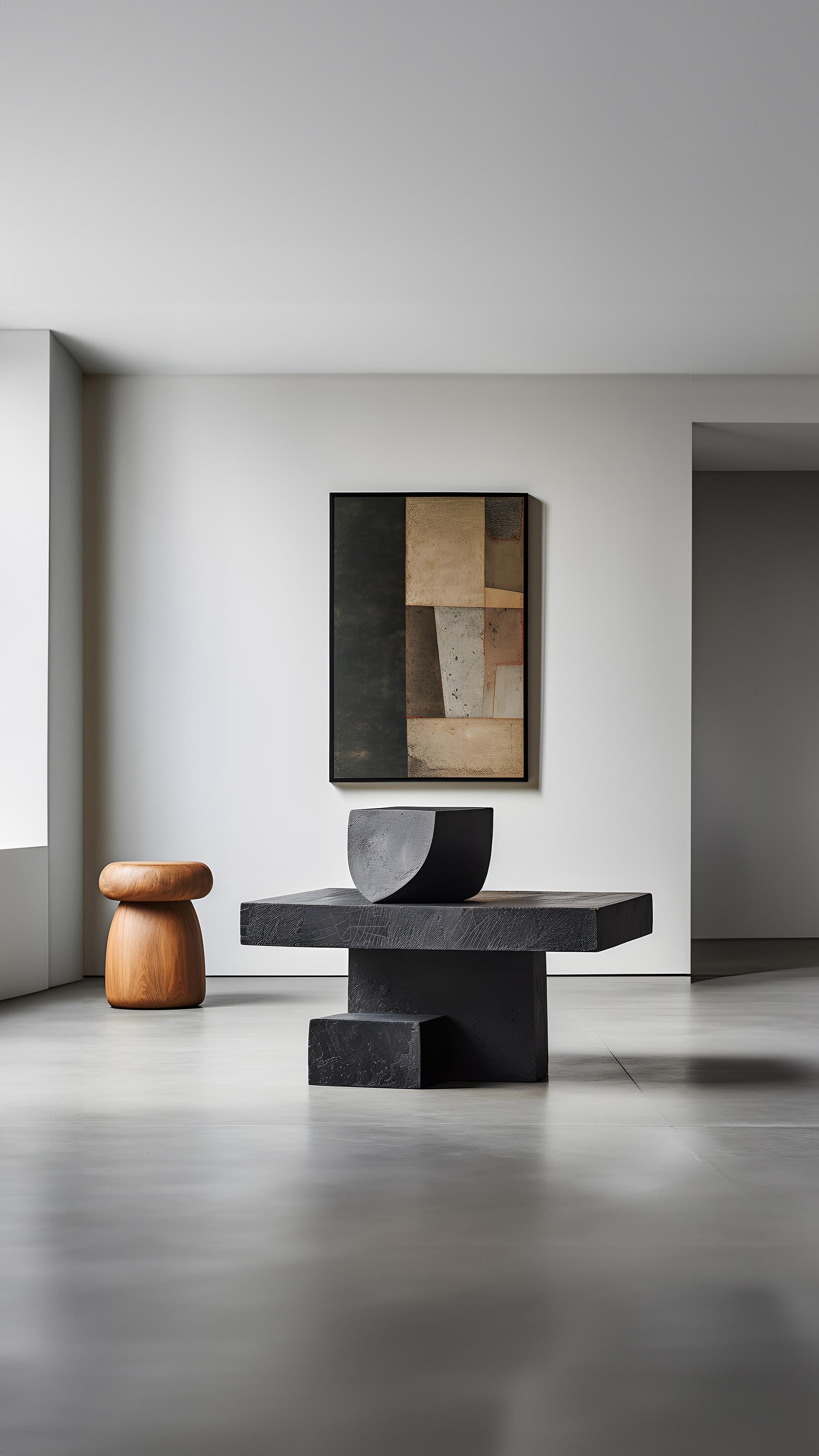 Sculptural Unseen Force #2 Joel Escalona's Solid Wood Table, Modern Art Piece In New Condition For Sale In Estado de Mexico CP, Estado de Mexico