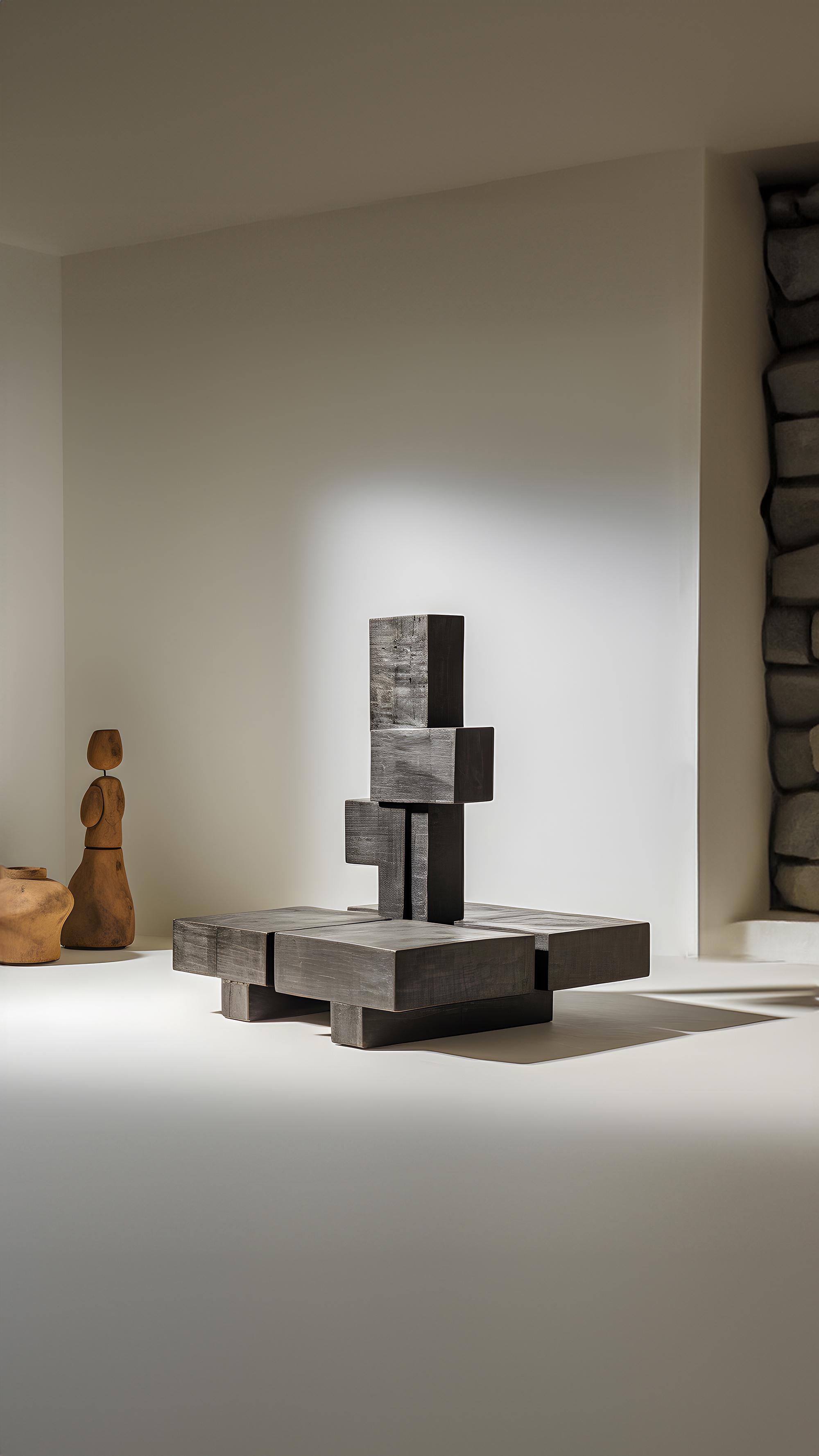 Sculptural Unseen Force #62: Joel Escalona's Solid Wood Table, Modern Art Piece In New Condition For Sale In Estado de Mexico CP, Estado de Mexico