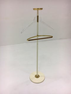 Sculptural Valet Stand Brass Lucite Vereinigte Werkstätten, Germany, 1950s