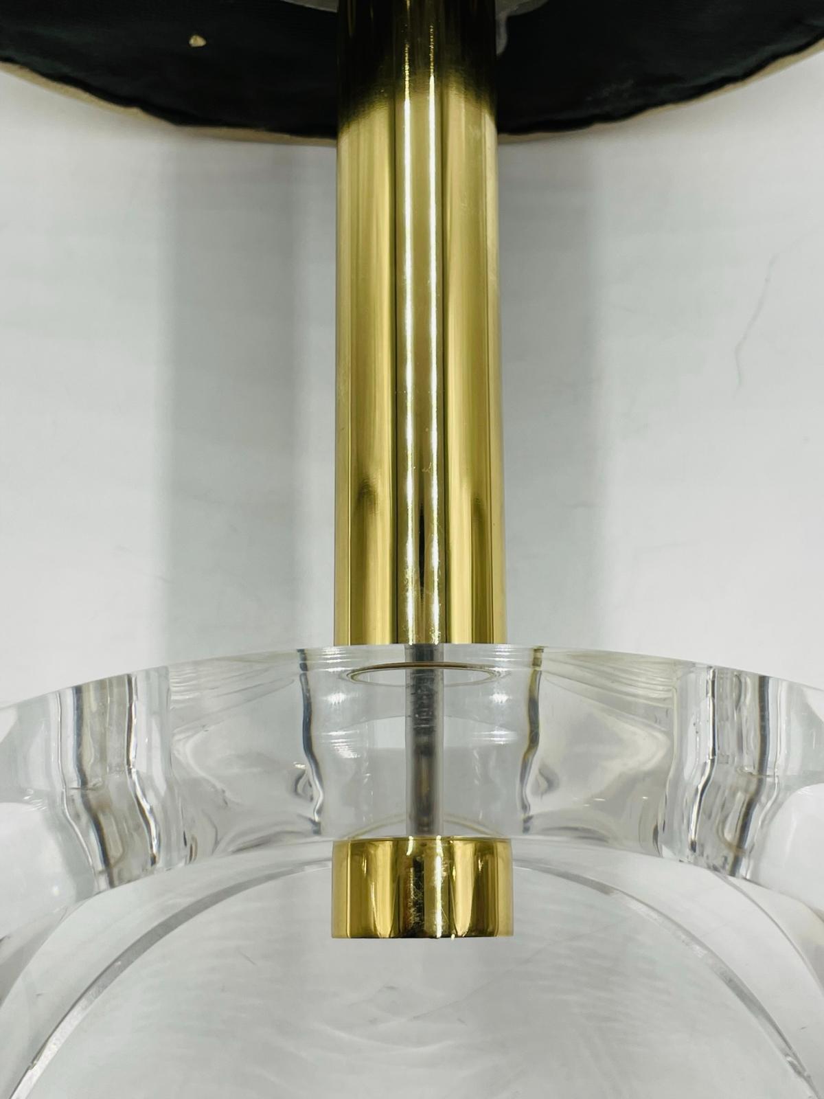 Sculptural Vanity Stool in Lucite & Brass by Charles Hollis Jones For Sale 5