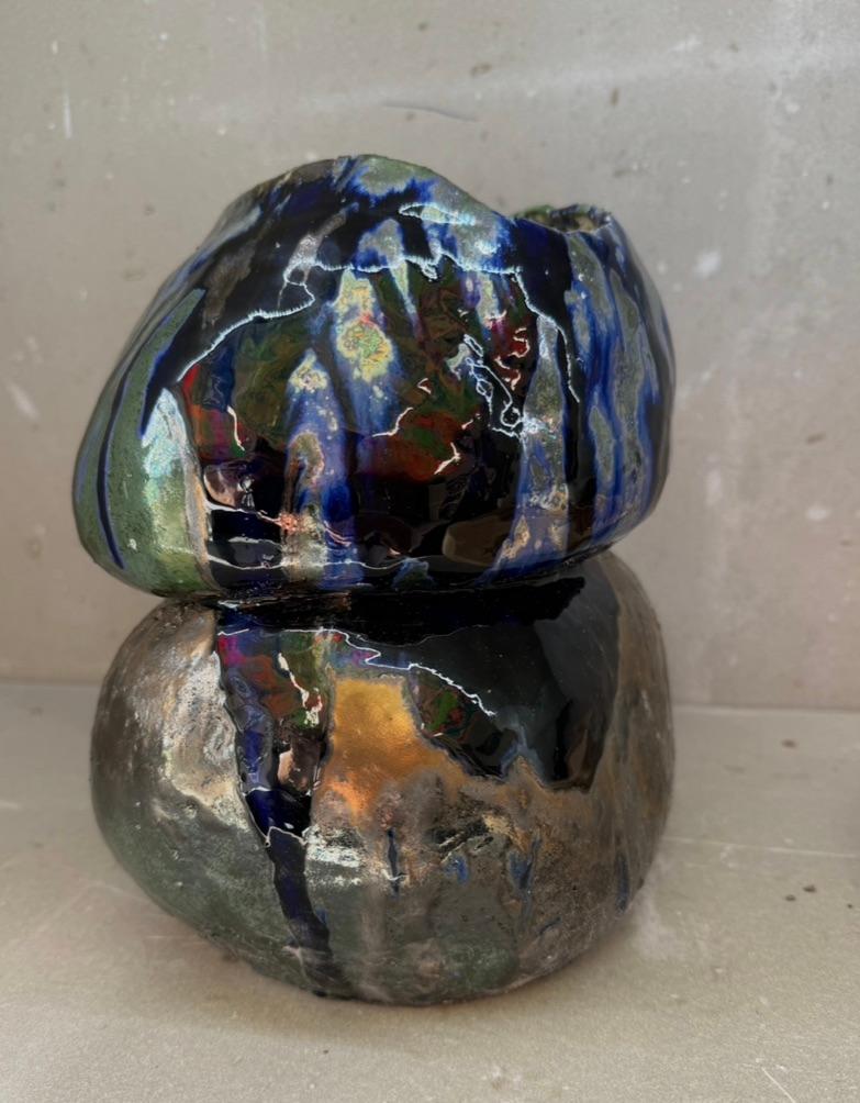 Sculptural Vase Blue For Sale 2