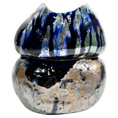 Vaso scultoreo blu